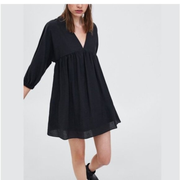 Zara Dresses & Skirts - Zara Trf Collection Black Babydoll Mini Dress